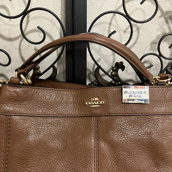 Authentic COACH Small Lexy Pebbled Leather Shoulder Bag EUC! # 23537 Saddle - Picture 3 of 12
